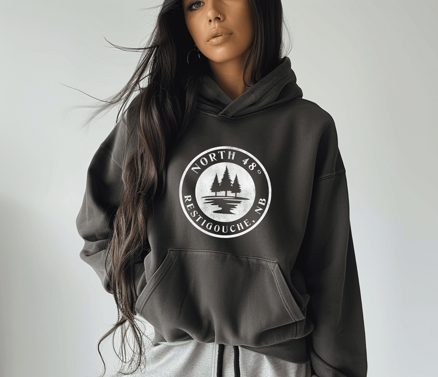 The North 48° Signature Vintage Hoodie, inspired by Northern NB, the Appalachian Mountain Range and Canada's East Coast.