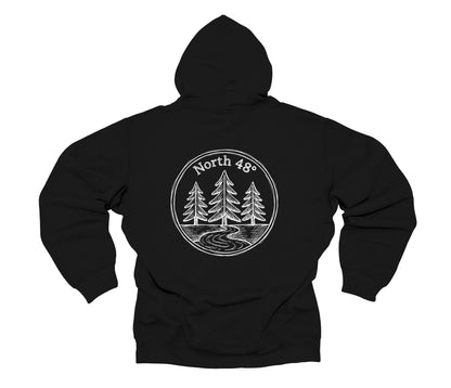 North 48° Hand Drawn Forest Hoodie