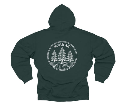 North 48° Hand Drawn Forest Hoodie