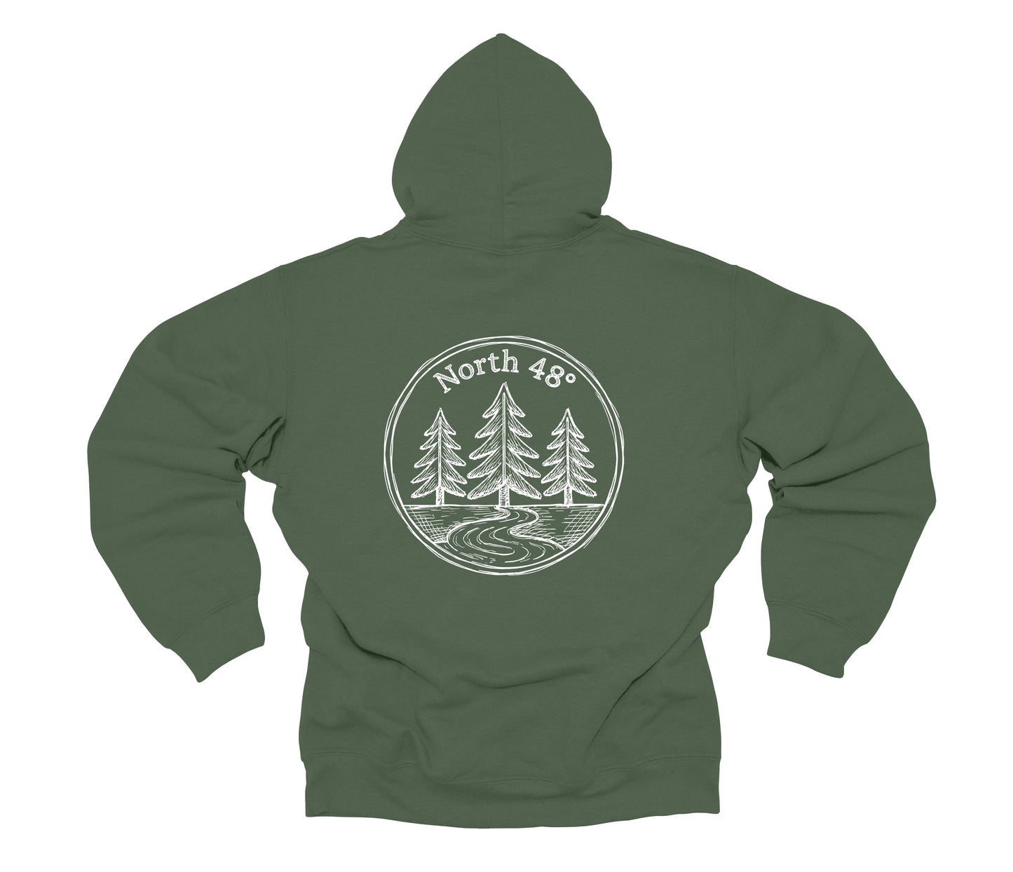 North 48° Hand Drawn Forest Hoodie