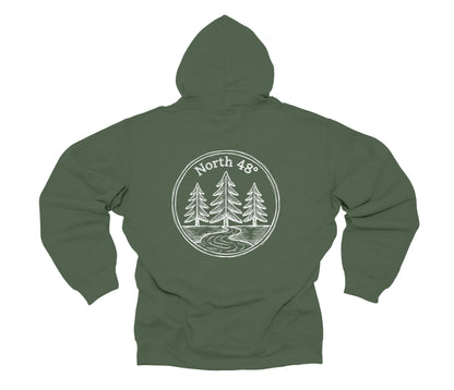 North 48° Hand Drawn Forest Hoodie