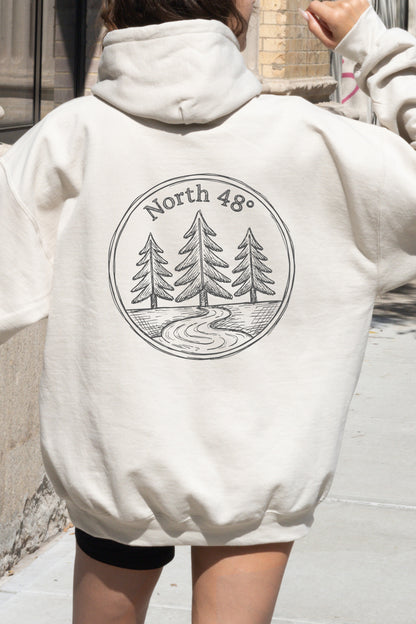 North 48° Hand Drawn Forest Hoodie