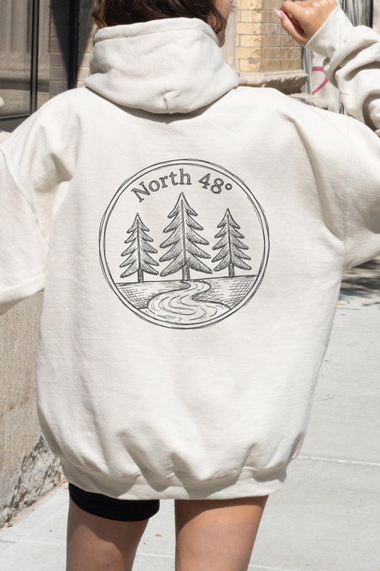 North 48° Hand Drawn Forest Hoodie