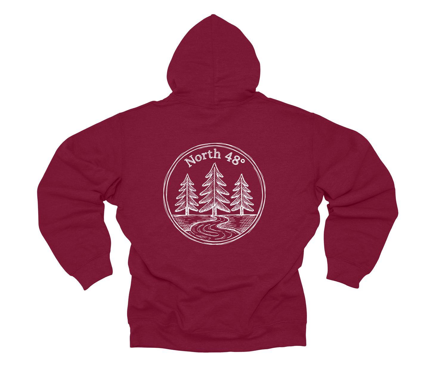 North 48° Hand Drawn Forest Hoodie
