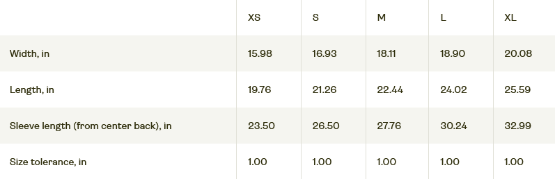 Size Chart