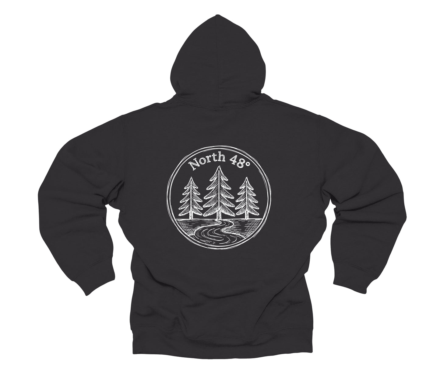 North 48° Hand Drawn Forest Hoodie