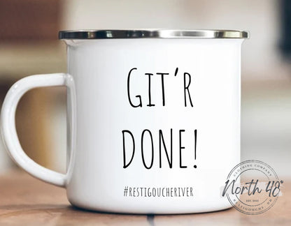 North 48° GIT'R DONE Enamel Camping Coffee Mug