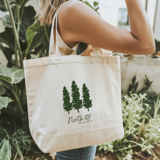 North 48° Cotton Canvas Tote Bag