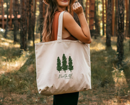 North 48° Cotton Canvas Tote Bag