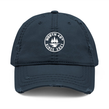 Elevate your everyday style with the Embroidered North 48°® Vintage Distressed premium Dad Cap.